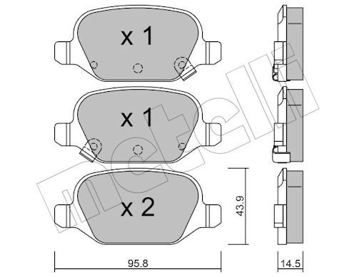 Metelli 2203245 Колодки гальмівні (задні) Fiat Panda 12-