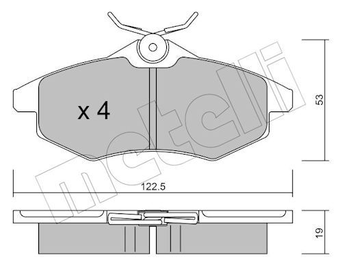 Metelli 2203280 Колодки гальмівні (передні) Citroen C2 03-12/Citroen С3 02-