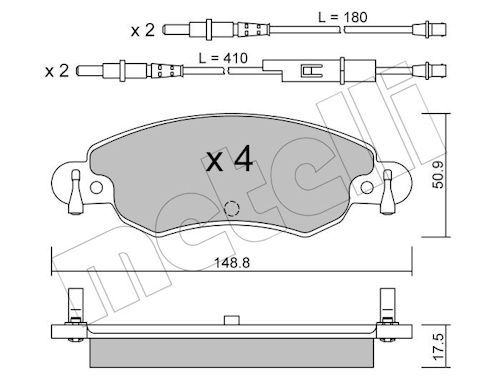 Metelli 2203300 Колодки гальмівні (передні) Citroen C5 1.6 HDi/1.8 16V 01-