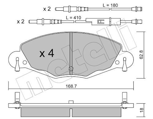 Metelli 2203320 Колодки гальмівні (передні) Citroen С5 01- (+датчики)