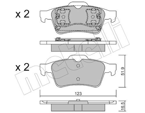 Metelli 2203370 Колодки гальмівні (задні) Renault Laguna II 01-07/Megane II 04-09/Espace IV/Nissan P