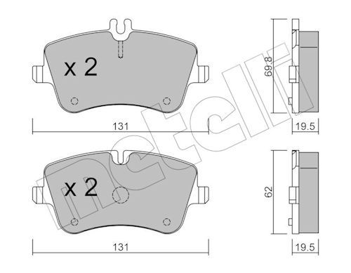 Metelli 2203420 Колодки гальмівні (передні) MB C-class (W203/CL203/S203)/CLK-class (C209)/SLK-class