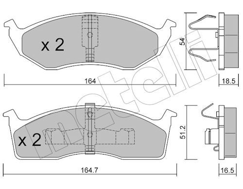 Metelli 2203560 Колодки гальмівні (передні) Chrysler Neon 94-06/Voyager/Grand Voyager III/Dodge Cara