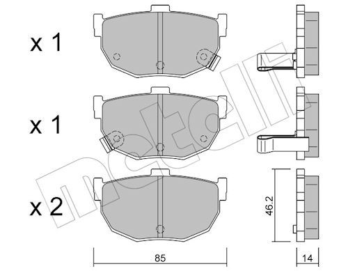 Metelli 2203620 Колодки гальмівні (задні) Hyundai Elantra 00-06/Coupe 96-09/Kia Cerato 04-/Nissan Ma
