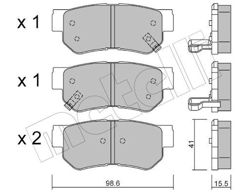 Metelli 2203650 Колодки гальмівні (задні) Hyundai Tucson 04-/Santa Fe/Getz/Sonata 98-12/Kia Sportage