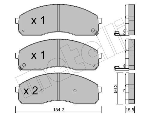 Metelli 2203740 Колодки гальмівні (передні) Kia Carnival -06/K2500/Pregio 2.5-2.9 97-