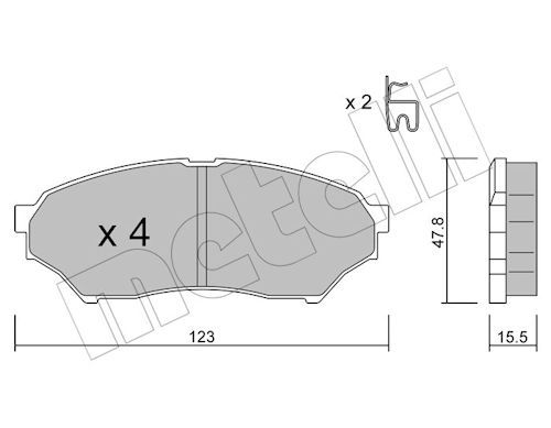 Metelli 2203970 Колодки гальмівні (передні) Mitsubishi Pajero Pinin 2.0 GDi 99-