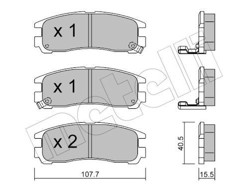 Metelli 2203980 Колодки гальмівні (задні) Mitsubishi Lancer V-VII 94-13/Galant VII 92-96/Space Wagon