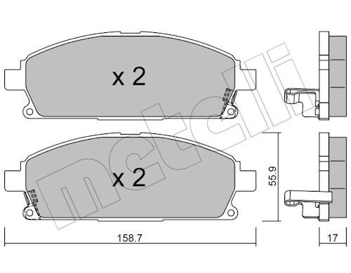 Metelli 2204061 Колодки гальмівні (передні) Nissan X-Trail 01-13/Pathfinder 97-04 (з аморт. коливанн