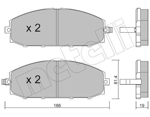 Metelli 2204070 Колодки гальмівні (передні) Nissan Patrol GR V 97-