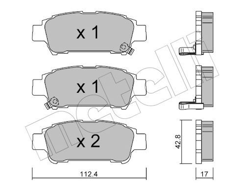 Metelli 2204280 Колодки гальмівні (задні) Toyota Avensis/ Previa 2.0/2.0D 01-09