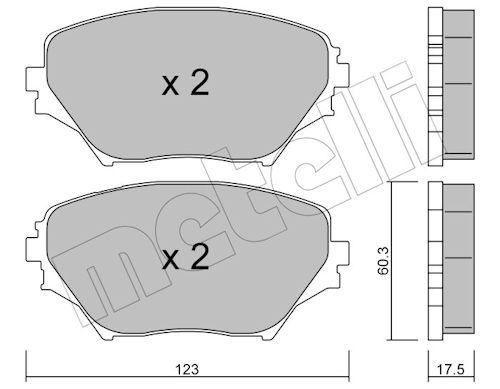 Metelli 2204300 Колодки гальмівні (передні) Toyota Rav 4 II 00-05