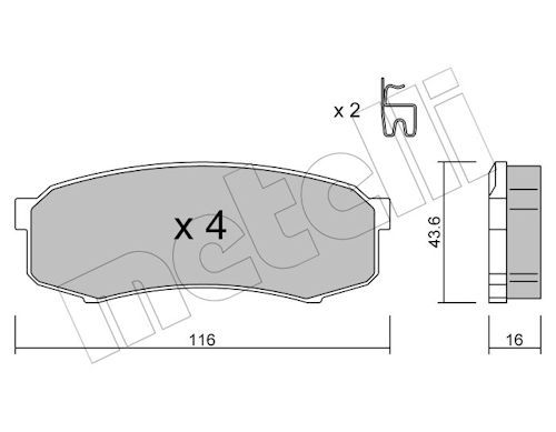 Metelli 2204320 Колодки гальмівні (задні) Mitsubishi Pajero IV 06-/Toyota Land Cruiser 84-