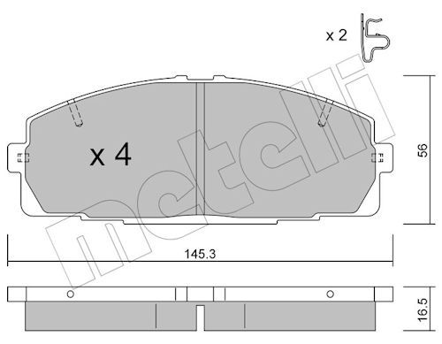 Metelli 2204340 Колодки гальмівні (передні) Toyota Hiace III/IV -06