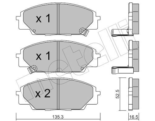 Metelli 2204350 Колодки гальмівні (передні) Honda Civic VII/VIII 99-