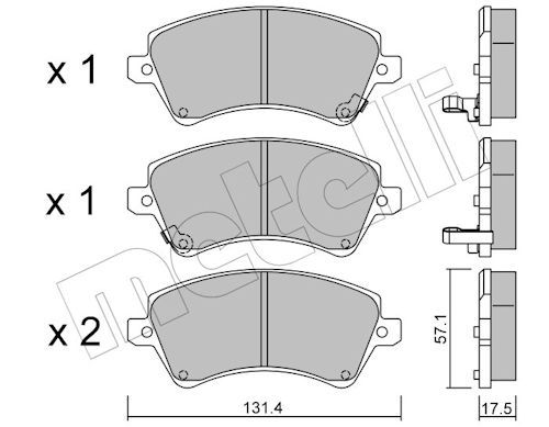 Metelli 2204460 Колодки гальмівні (передні) Toyota Corolla 01-14