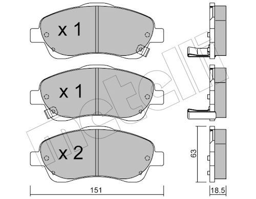 Metelli 2204500 Колодки гальмівні (передні) Toyota Avensis 03-08/Corolla Verso 04-09