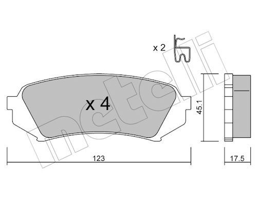 Metelli 2204530 Колодки гальмівні (задні) Toyota Land Cruiser 100 98-07/Lexus LX II 98-08