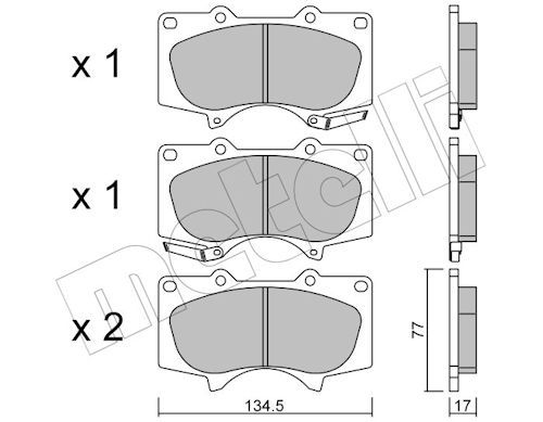 Metelli 2204540 Колодки гальмівні (передні) Mitsubishi Pajero IV/Toyota Hilux 06-/Land Cruiser Prado