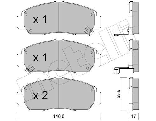 Metelli 2204620 Колодки гальмівні (передні) Honda Civic VIII 06-/FR-V 04-/Accord VII 03-