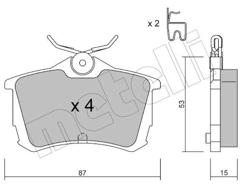 Metelli 2204650 Колодки гальмівні (задні) Honda Accord VI/VII 98-08