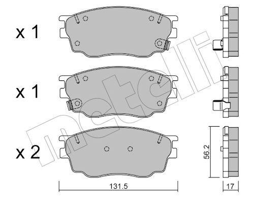 Metelli 2204750 Колодки гальмівні (передні) Mazda 6 02-07