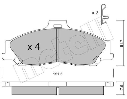 Metelli 2204790 Колодки гальмівні (передні) Ford Ranger 99-12/Mazda B-serie 99-06/BT-50 06-