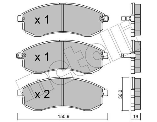 Metelli 2204820 Колодки гальмівні (передні)  Mitsubishi L200 III 96-07