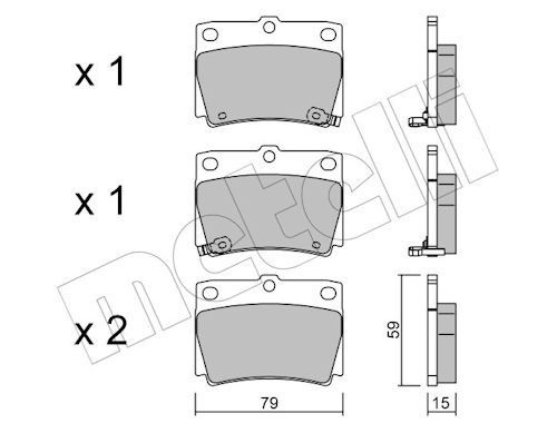 Metelli 2204840 Колодки гальмівні (задні) Mitsubishi Pajero 91-00/Pajero Sport 98-