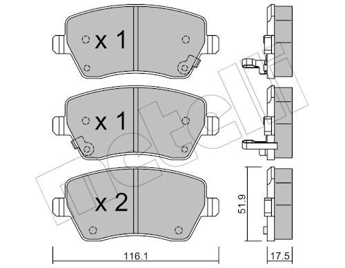 Metelli 2204852 Колодки гальмівні (передні) Nissan Micra/Note 10-
