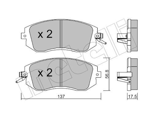 Metelli 2205001 Колодки гальмівні (передні) Subaru Forester/Impreza/Legace V/Outback 10-