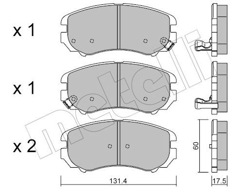 Metelli 2205030 Колодки гальмівні (передні) Hyundai Sonata/Elantra 01-11/ix20 10-/Tucson/Kia Sportag