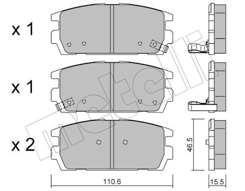 Metelli 2205070 Колодки гальмівні (задні) Hyundai Terracan 01-06