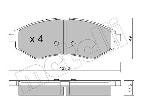 Metelli 2205080 Колодки гальмівні (передні) Chevrolet Aveo/Kalos/Daewoo Kalos 03-
