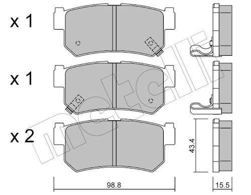 Metelli 2205190 Колодки гальмівні (задні) Ssangyong Rexton 02-/Actyon 05-/Korando 97-06