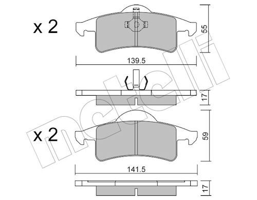 Metelli 2205260 Колодки гальмівні (задні) Jeep Grand Cherokee II 99-05