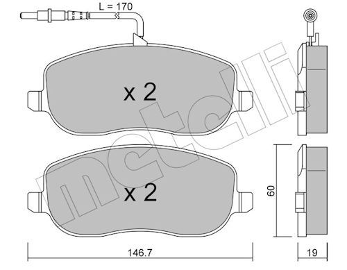 Metelli 2205300 Колодки гальмівні (передні) Citroen C8 02-/Jumpy/Fiat Scudo/Peugeot Expert 95-06/807