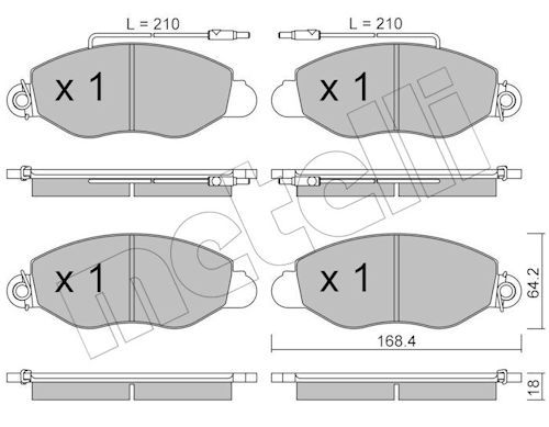 Metelli 2205361 Колодки гальмівні (передні) Nissan Cabstar E 98-06 (+датчики)