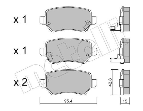 Metelli 2205420 Колодки гальмівні (задні) Opel Astra G 98-09/Meriva A/B 03-17/Zafira A 01-05/Kia Ven