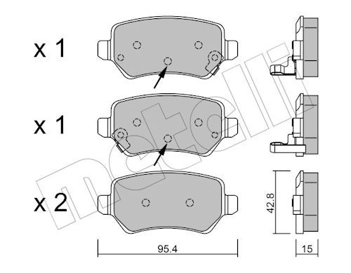 Metelli 2205422 Колодки гальмівні (задні) Kia Ceed 12-