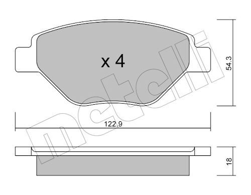 Metelli 2205430 Колодки гальмівні (передні) Renault Megane II 03-