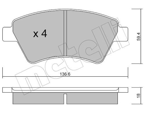 Metelli 2205440 Колодки гальмівні (передні) Renault Kangoo 01-/Megane II 02-/Scenic II/III/Grand Sce