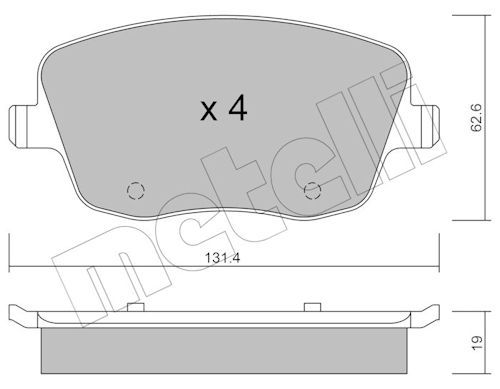 Metelli 2205470 Колодки гальмівні (передні) Seat Cordoba/Ibiza IV/VW Polo/Skoda Fabia 99-15/Roomster