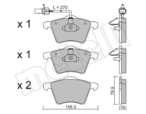 Metelli 2205500 Колодки гальмівні (передні) Ford Galaxy 92-06/Seat Alhambra/VW Sharan 95-10 (+ датчи