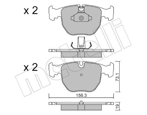 Metelli 2205590 Колодки гальмівні (передні) BMW 5 (E39) 96-04/7 (E38) 94-01/X3 (E83) 06-11