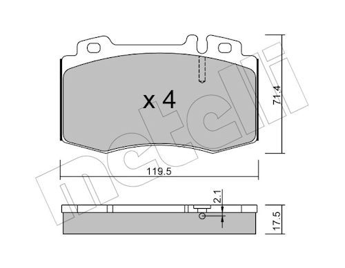 Metelli 2205630 Колодки гальмівні (передні) MB C-class (W203) 02-08/M-class (W163) 98-05/S-class (W2