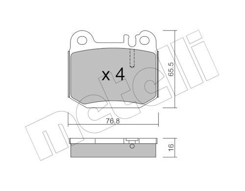 Metelli 2205640 Колодки гальмівні (задні) MB M-class (W163) 98-05/Maserati Quattroporte V 04-