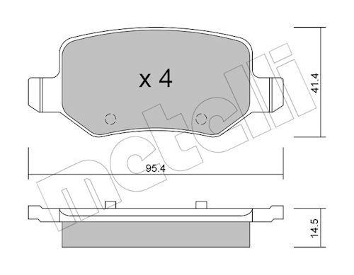 Metelli 2205650 Колодки гальмівні (задні) MB A-class (W168/W169) 97-12/B-class (W245) 05-11/Vaneo (W