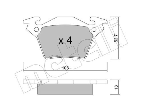 Metelli 2205740 Колодки гальмівні (задні) MB Vito (W638) CDI 96-03