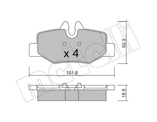 Metelli 2205760 Колодки гальмівні (задні) MB Vito/Viano (W639) 03-